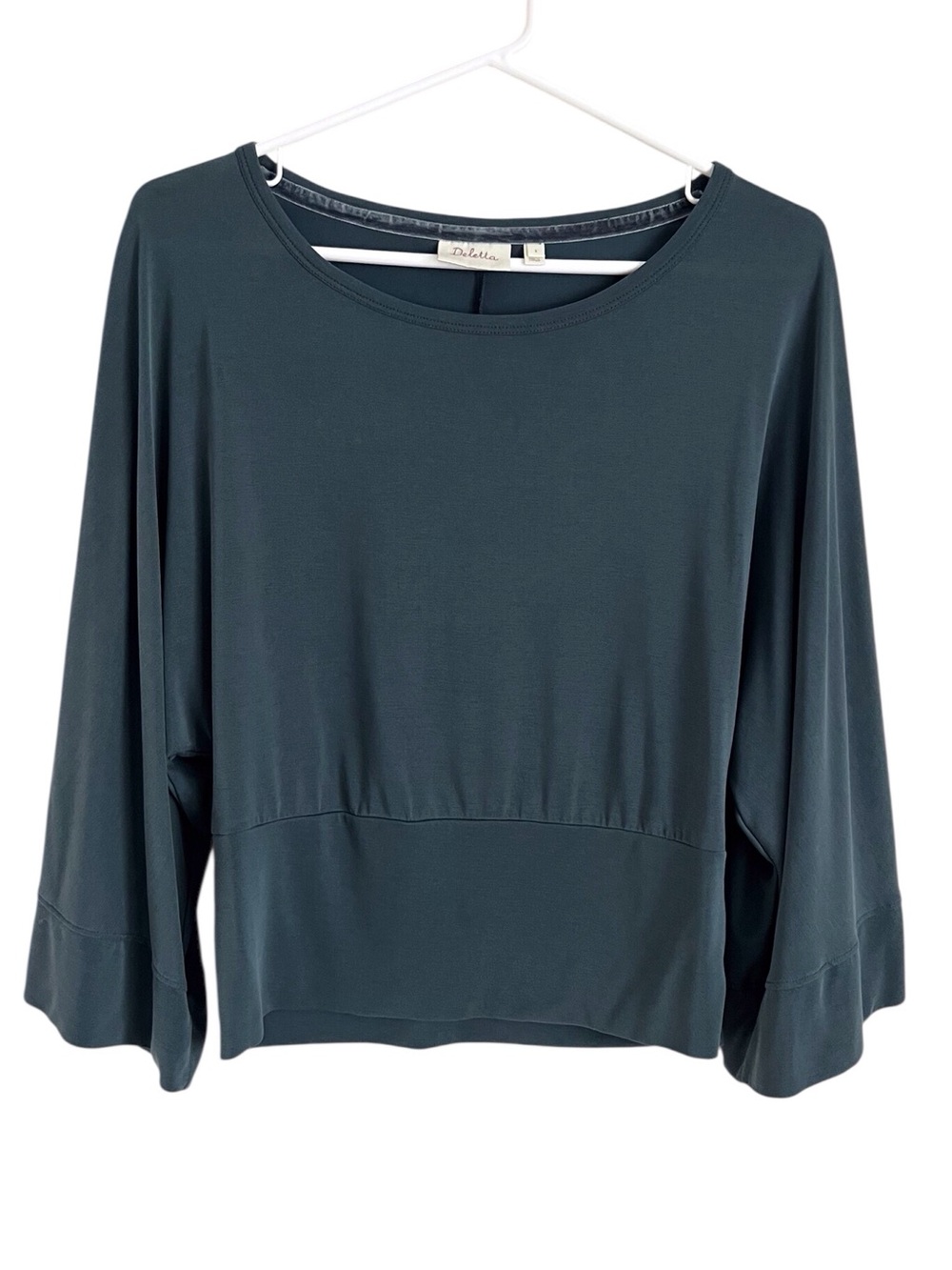 Anthropologie Deletta Dolman Sleeve Top Teal Green Casual Boho Relaxed Small